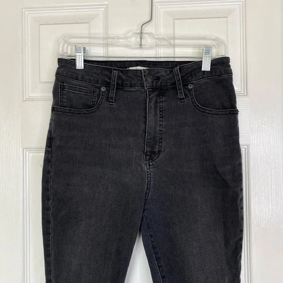 MADEWELL Curvy High-Rise Skinny Jeans in Black Sea Size 28 Distressed - Picture 4 of 10